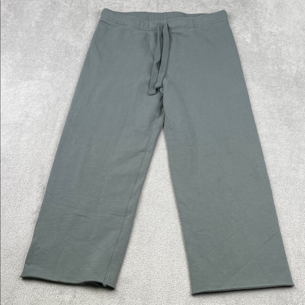 Frank & Eileen S 100% Cotton Wide Leg Green Triple Fleece Sweatpants FLAW